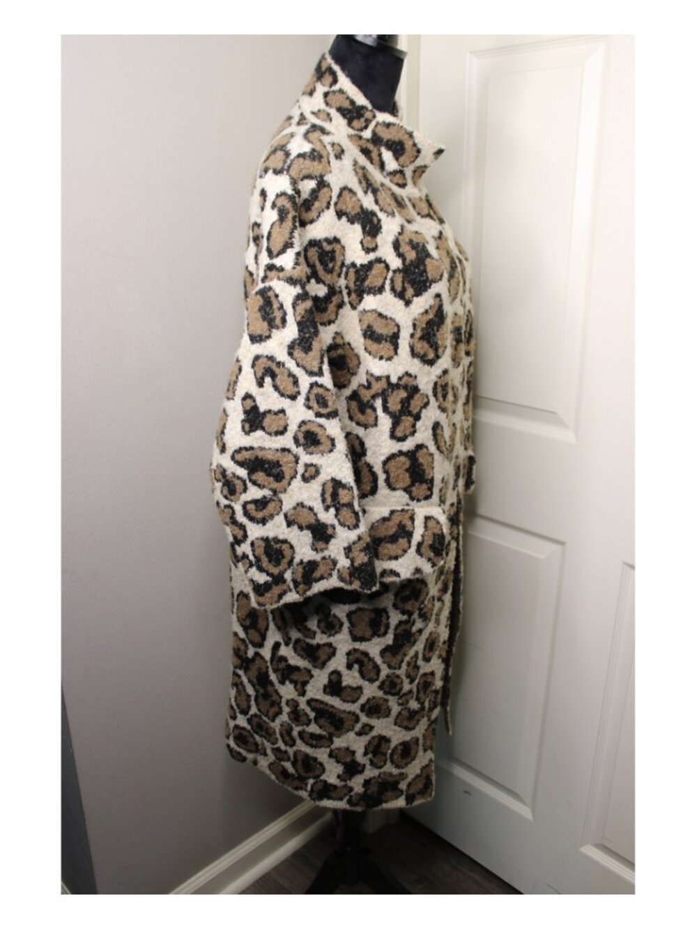 Love Token Leopard Cheetah Print Long Coatigan Cardigan Mob Wife Animal Print - Picture 3 of 9